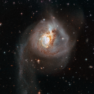 NGC 3256, a luminous infrared galaxy formed by the merger of two spiral galaxies