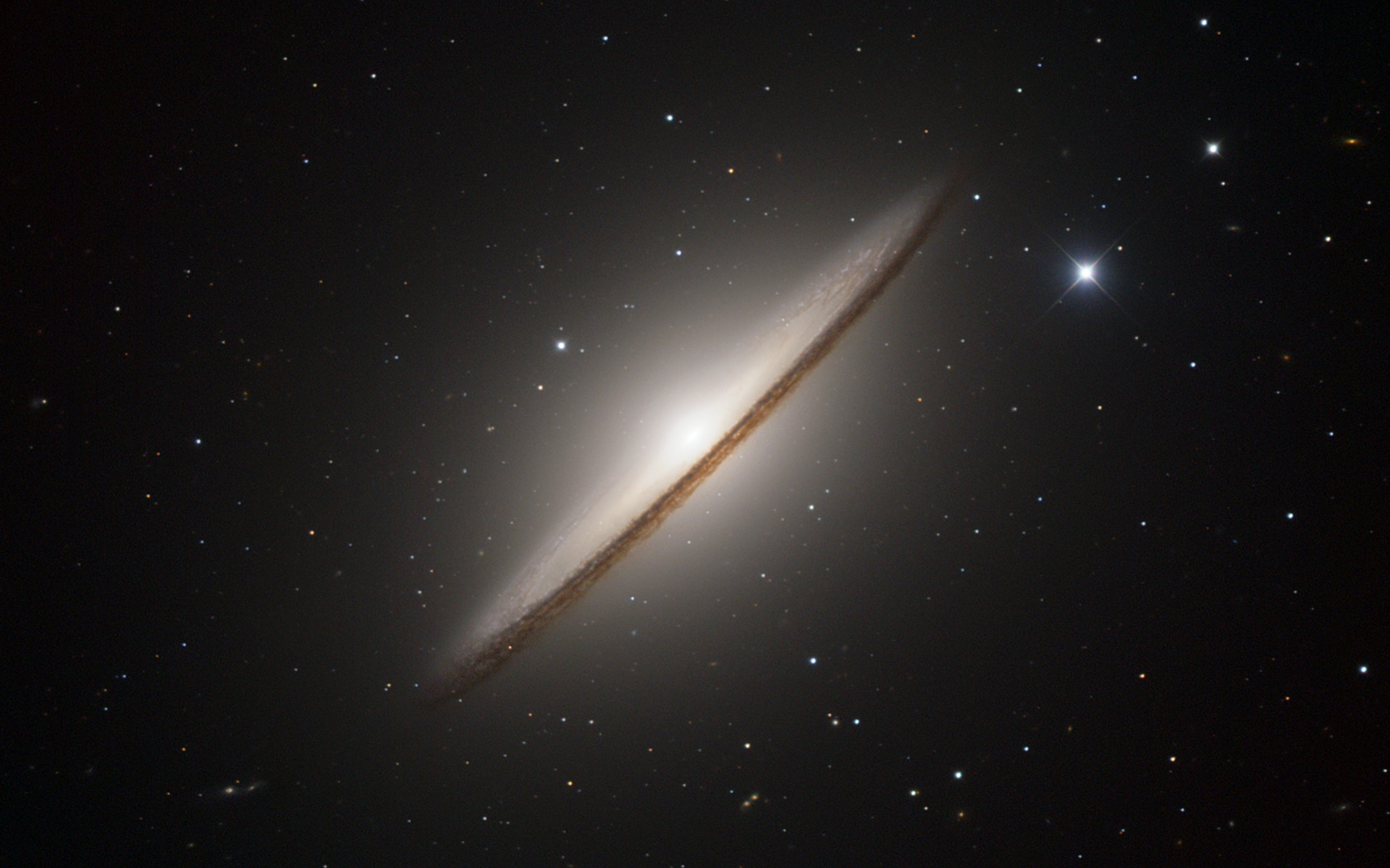 M104, the Sombrero Galaxy, anchoring the M104 Group in the Southern Extension