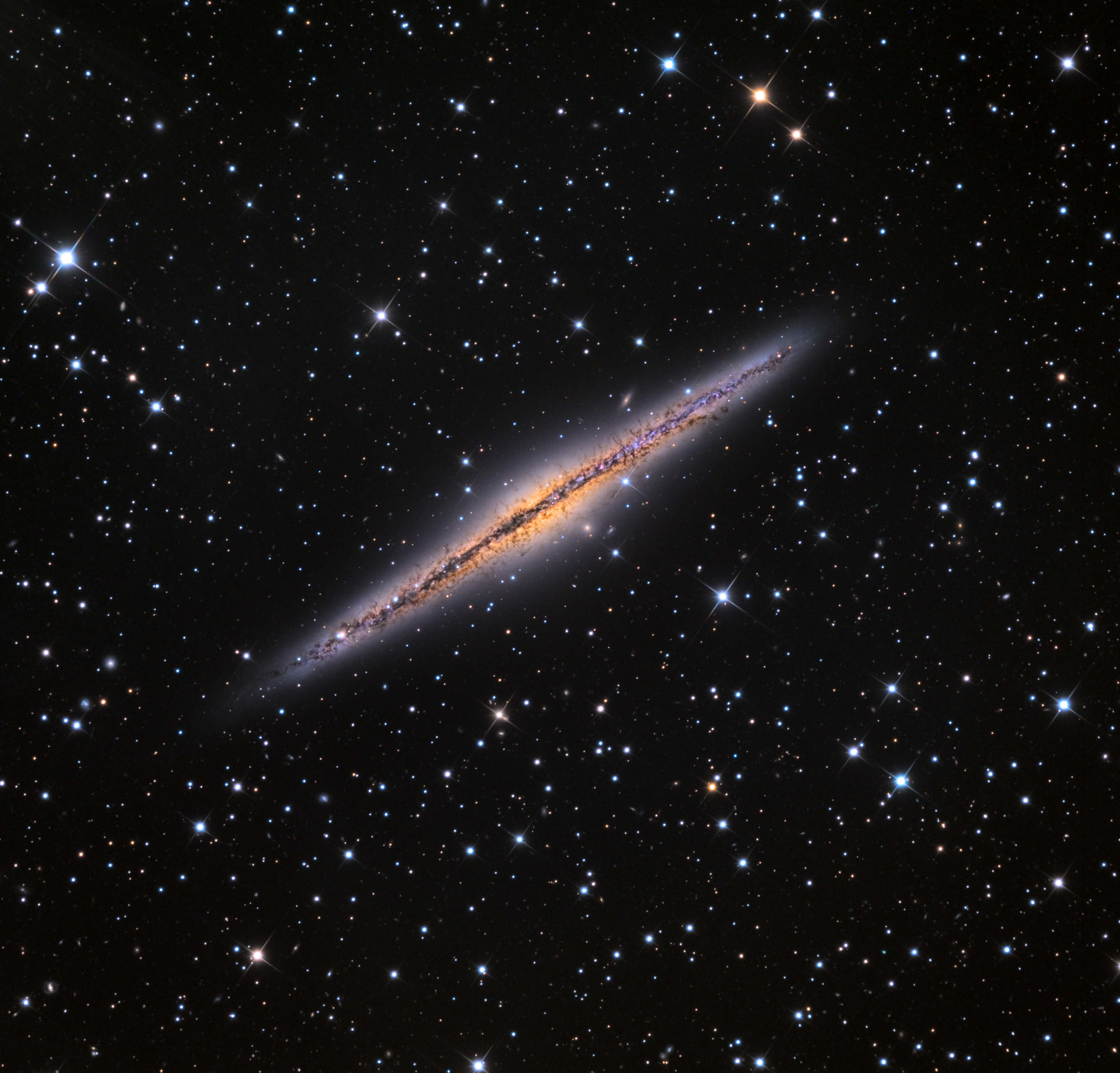 NGC 891, the Outer Limits Galaxy, an edge-on spiral in the NGC 1023 Group