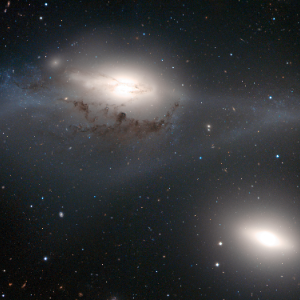 NGC 4438 and NGC 4435, known as The Eyes, an interacting galaxy pair in Markarian's Chain