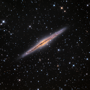 NGC 891, the Outer Limits Galaxy, an edge-on spiral in the NGC 1023 Group